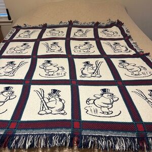 Snowman Tapestry Throw Blanket